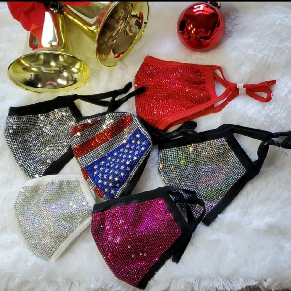 Any 2 $15 Designer Pink Crystal Face mask - Picture 4 of 4